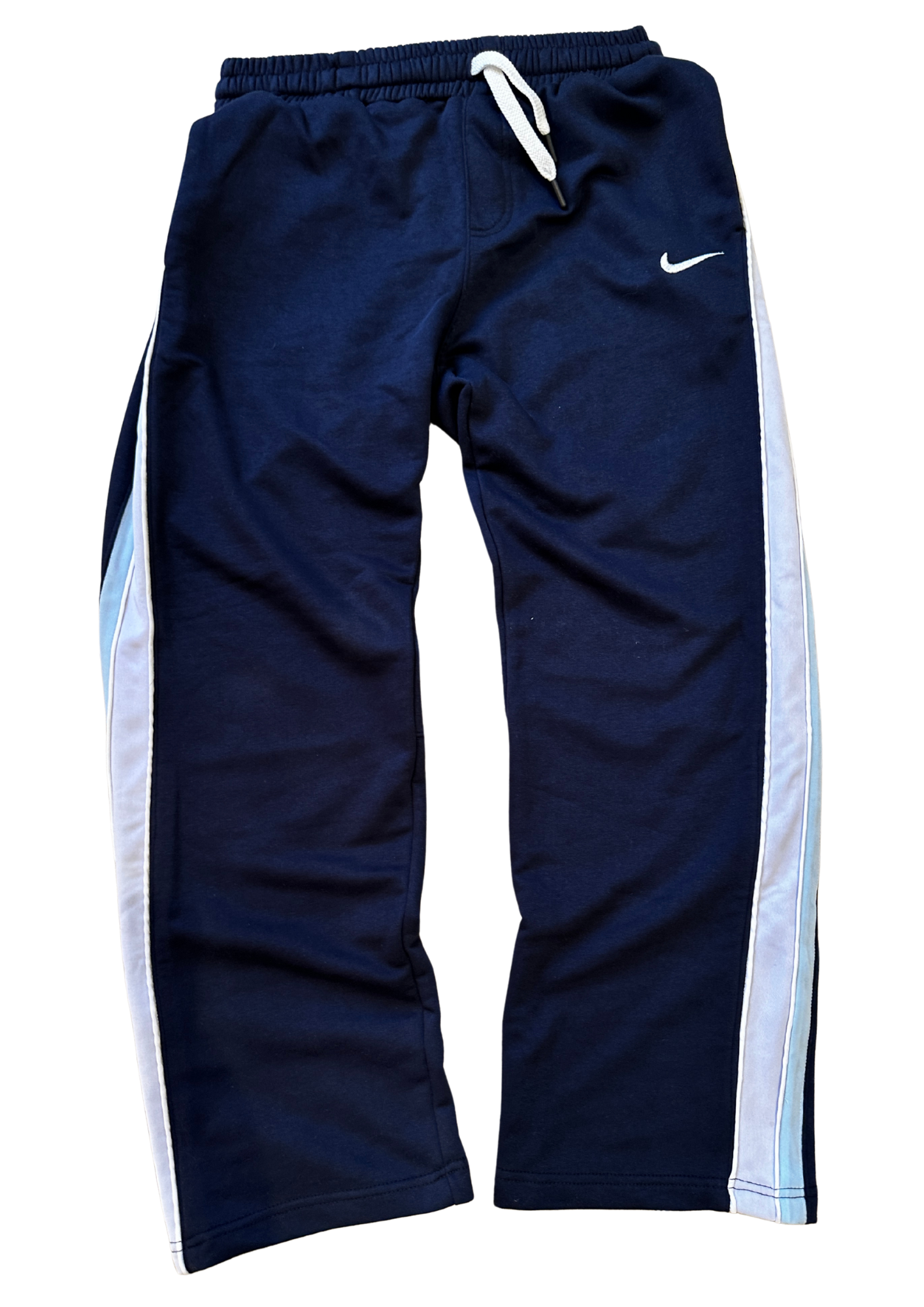 "Flat lay real photo – Nokkta Nike Navy Wide-Leg Oversized Sweatpants"